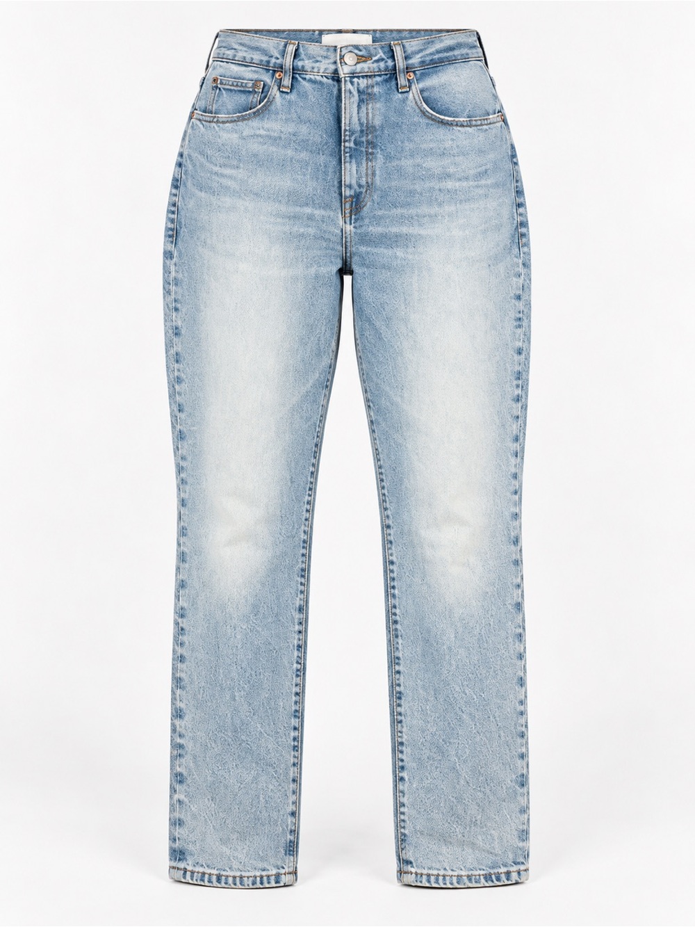 Good American High Rise Light Wash Jeans Classic Tapered Leg Fit Size 14/32
